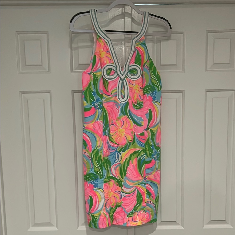 Lilly Pulitzer Pink and Green Sheath Mini Dress